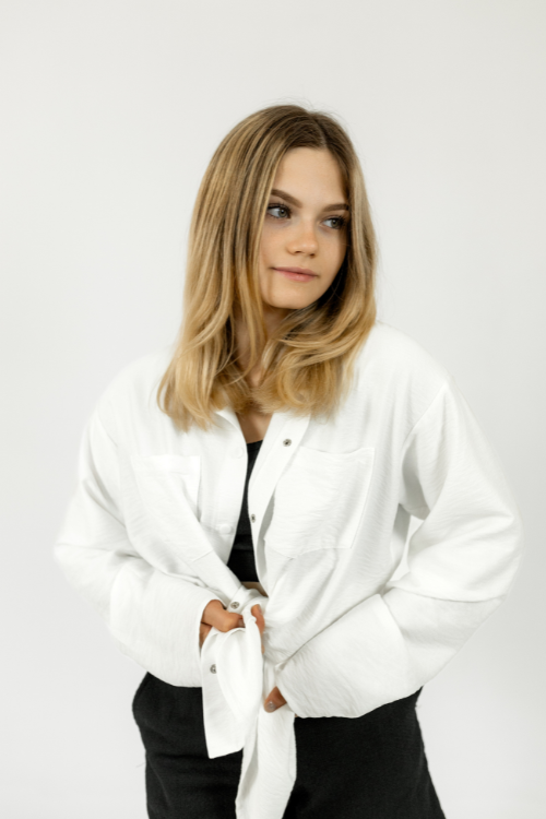 Літня біла сорочка для дівчаток з льону і бавовни