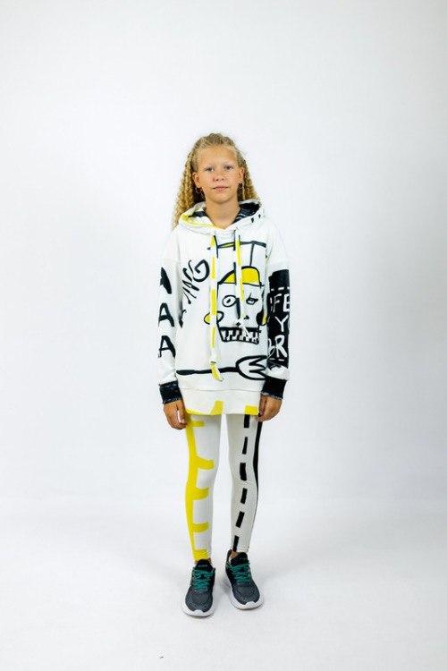 Костюм для дівчаток «Bla-bla-bla» з тунікою та лосинами