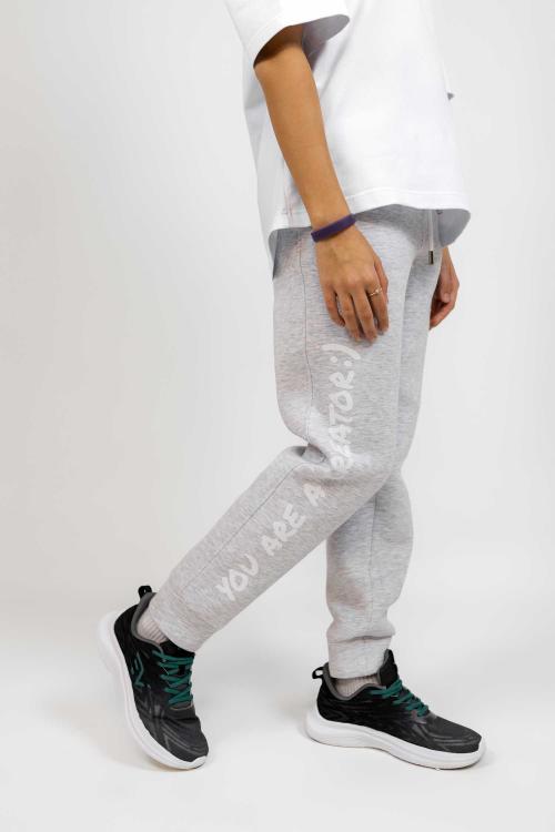 Спортивні штани теплі дитячі для дівчат — сірий меланж